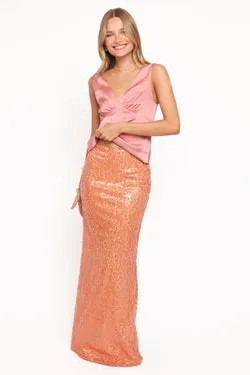 Jennings Sequin Maxi Skirt - Orange Sequin
