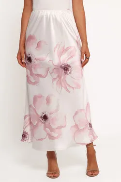 Lila Maxi Skirt - Pink White Floral