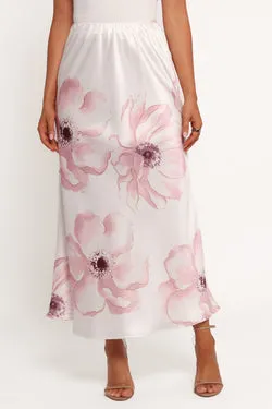 Lila Maxi Skirt - Pink White Floral