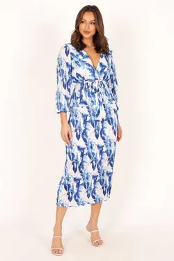 Minelli Pleat Midi Skirt - Blue