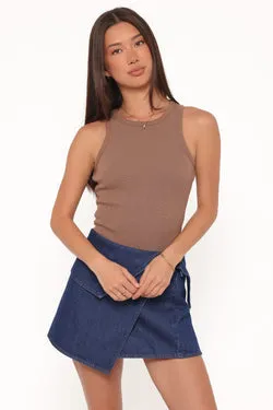 Rollas Lenny Wrap Denim Skirt - Blue Smoke