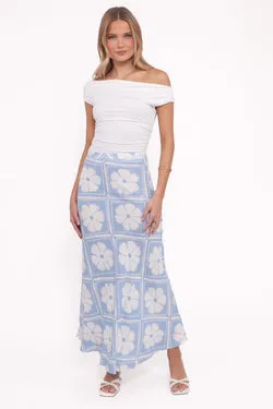 Willow Maxi Skirt - Blue Floral