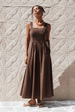 Alandra Maxi Dress - Brown