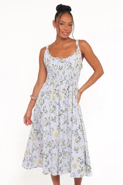 Auguste Midi Dress - Purple Floral