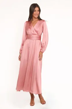 Bethanny Long Sleeve Maxi Dress - Rose