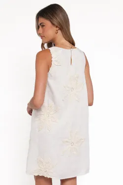 Beverley Embroidered Mini Dress - Cream