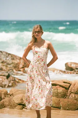 Botanique Midi Dress - Coral Wildflower