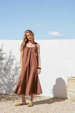 Bowman Maxi Dress - Chocolate Brown