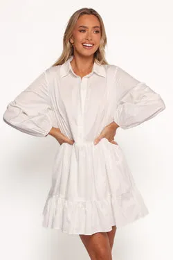 Carlotta Long Sleeve Mini Dress - White