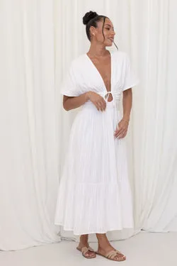 Edel Short Sleeve Maxi Dress - White