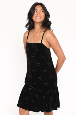 Eileen Mini Dress - Black Velvet