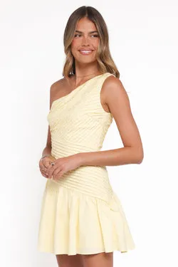 Elaria Off Shoulder Mini Dress - Butter Yellow