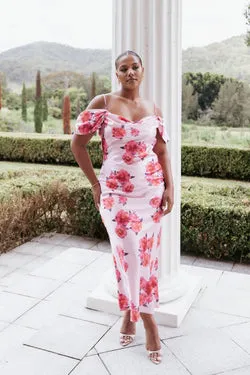 Esther Midi Dress - Pink