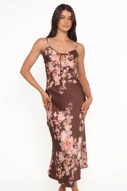 Jamila Midi Dress - Brown Floral