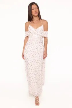 Mayven Maxi Dress - White Ditsy