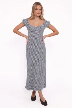 Miriam Midi Dress - Black Gingham