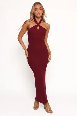 Nessa Midi Dress - Dark Cherry
