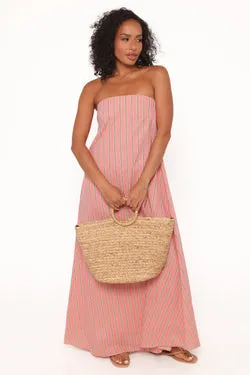 Soph Strapless Maxi Dress - Pink Stripe