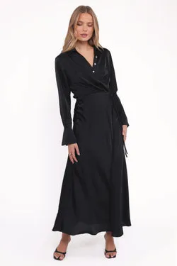 Verna Long Sleeve Maxi Dress - Black