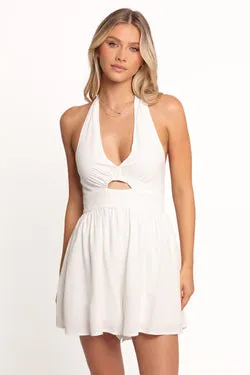 Ashlyn Halterneck Playsuit - White