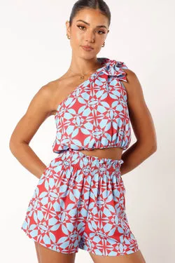 Gretel Short Set - Blue Red