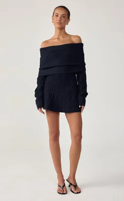 Pavati Long Sleeve Mini Dress (Navy)