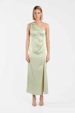 PLISSADO DRESS IN HONEYDEW