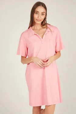 POLO DRESS - TAFFY PINK