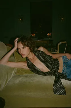 Rendezvous Top | Black Polka Dot