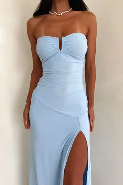 Renesmee Strapless Maxi Dress - Blue