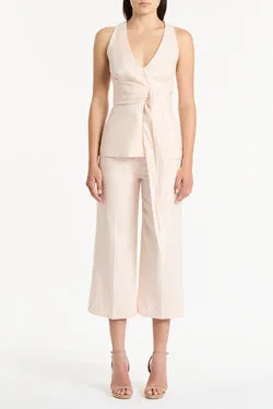 ROSA LINEN V-NECK WRAP TOP