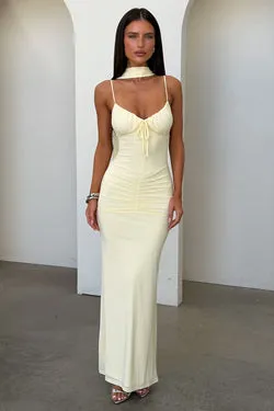 Rosie Mesh Maxi Dress - Baby Yellow