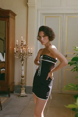 Sabrin Dress | Black Polka Dot