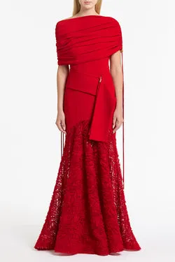 SCARLET CREPE COULISSE SHRUG