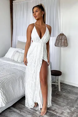Scarlett Halter Maxi Dress - White