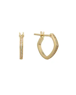 Accent Pavé Huggies Gold & White Diamond