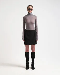 BONDED MINI SKIRT - BLACK