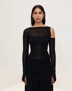 Cut-Out Crewneck - Black