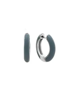 Enamel Huggie Blue & Silver
