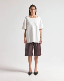Knitted Oversize Tee - White