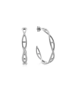 Large Helix Hoops Silver