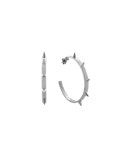 Large Multipoint Hoops - Silver