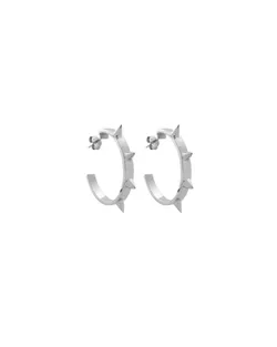Medium Multipoint Hoops Silver