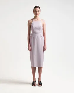BARED BACK DRESS - PALE PINK