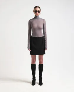 BONDED MINI SKIRT - BLACK