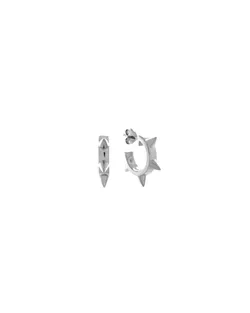 Small Multipoint Hoops Silver
