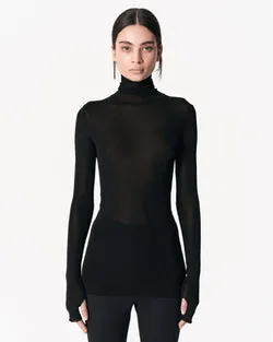 Thumbhole Turtleneck Black