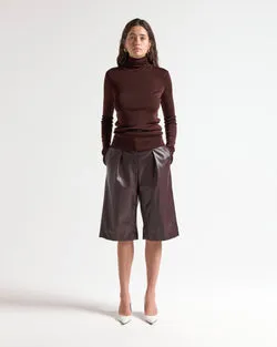 THUMBHOLE TURTLENECK - MERLOT