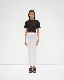 The Cropped Wrap Tee - Black