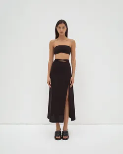 The Long Tie Skirt - Black